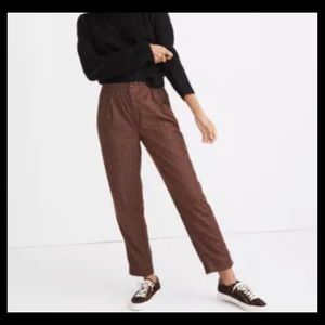 Madewell Brown plaid flannel track pants